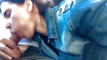 Girl  Blowjob Big Cock Stranger in the Car - Cum in Mouth