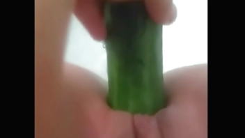 Squirting with a cucumber