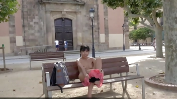 Hot Asian Babe Fucking Her Ass in Public! - 4K