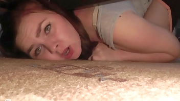 Stuck under the bed and was fucked in a wet pussy