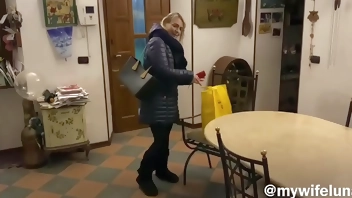 Beautiful busty mom wants cock as soon as she gets home