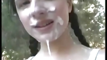 Public Cumshot-Lena Ramon Walks in Public wearing huge Rodney Blast