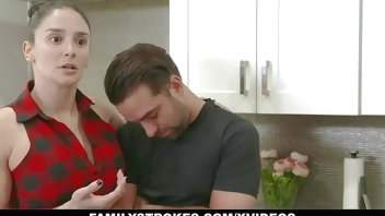 FamilyStrokes - Cute StepSis (Paisley Bennett) Eats Her StepBrother's Ass And Rides Him