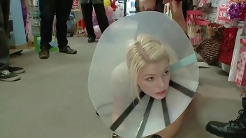 Blonde slave gets fisted in public