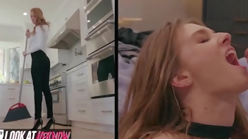 Ginger Ashley Lane serves cleans nd takes big loads - Lookathernow