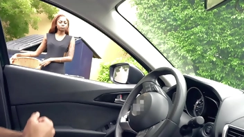 NICHE PARADE - Pretty Ebony Girl With Nice Smile Giving Me Handjob Through Car Window