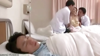 Japanese sweet nurse gets fucked in front of her patient