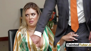 MILF's Back Bending Over For Principal To Save Stepdaughter