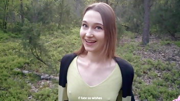 Sexy nymphomaniac in the forest made me cum in her mouth