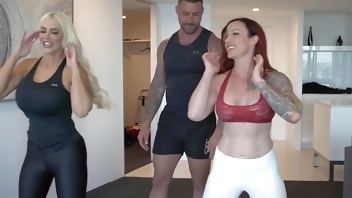 MILF Best Friend's Invite Personal Trainer to Their House For a Private Workout Session