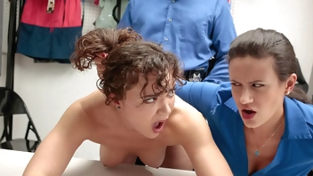 Penny Barber as Security Officer Makes the Teen Strip Naked and Have Sex with Her Coworker - Liftermilf