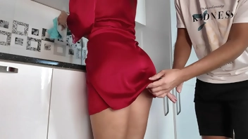 Stepson impregnated stepmother while she was washing dishes in the kitchen