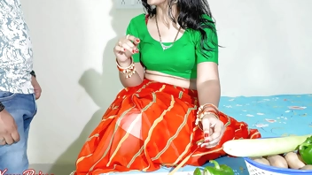 Priya bhahbi flirts enjoying devar and with cucumber and fucked hard in closeup in Hindi audio