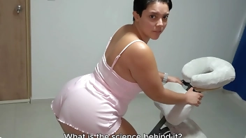 MILF stepmom gets a massage from her stepson “I just want you to take the muscle stress out of my ass”