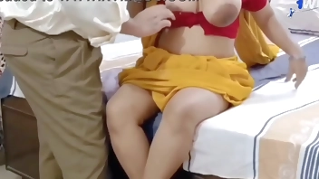 Boss Fucks Big Busty Indian Bitch During Private Party With Hindi