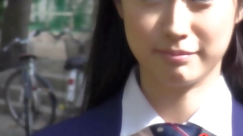 Tomomi Motozawa in school uniform sucks a classmate