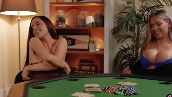 Poker night with lesbian couple had her losing the last hand