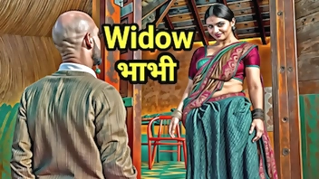 Brother in Law's Friend Caught Indian Desi Busty Slut Widow Bhabhi Having Sex and Pressures Her to Have Fucking Hindi Audio