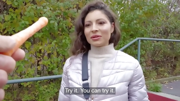 Public Agent Big tits Helina Dream big dick public blowjob and POV sex