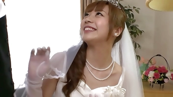 Small Tits Japanese bride get last Creampie Cheating Fuck before Wedding