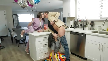 Stepdaughter Giving Best Gift to Her Stepdad and Stepmom - Familycum