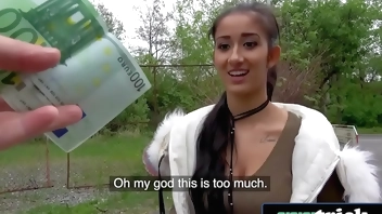 Busty Hungarian Student Paid for a Photoshoot and Public Fuck