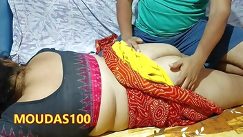 Newly married Desi Wife Nisha in Sharee - Sexy Body Massage