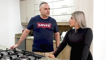 I discover my stepsister fucking my step daddy in the kitchen and we end up having a family threesome! Naty Delgado, Blaze Ranger and Xavi