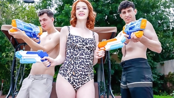 Hot Redhead Stepmom Does Everything to Keep Stepsons from Enlisting - Cncmilf