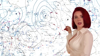 Weather Forecast Presenter Fucks on Live News and Receives Two Cumshots POV