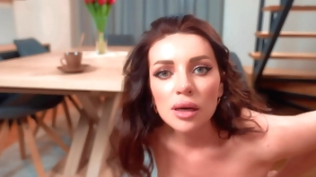 Caught stepmom masturbating then fucked her and cum on her face