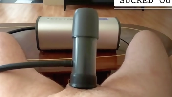 New Cock Milking Machine VacuGlide while Mommy doesn’t see (by AutoBlow)