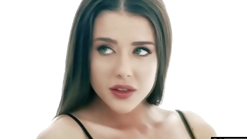 Brunette Sybil A seducing camera man and getting fucked hard