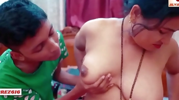 Sexy Teacher Sex with her Young Student in her House