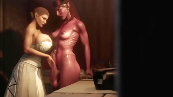 Hot 3d MILF teaches timid demon about sex - Animated online futa on female