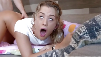 Stop Playing That Fucking Game, Fuck Me Instead! Ashley Alexander teases her stepbrother until she gets what the wants - his big fat dick in her pussy!