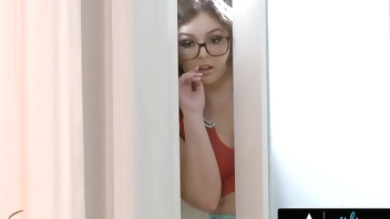 GIRLSWAY - College Babe Leana Lovings Caught Her New Stepsister-In-Law Amber Angel Masturbating