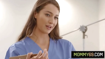 Perv stepson ass fucks his horny stepmom and his nurse - Bella Rolland, Jennifer White