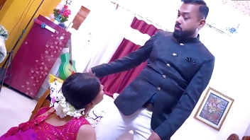 Husband shares his innocent wife with his friend ( Full threesome movie )