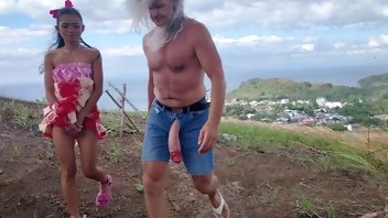 Abnormal sexual activities publicly in ocean and on mountain with biggest cock and smallest pussy