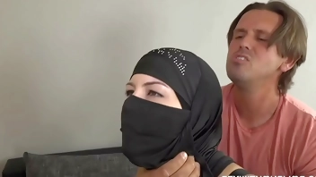 Muslim woman pleases a friend