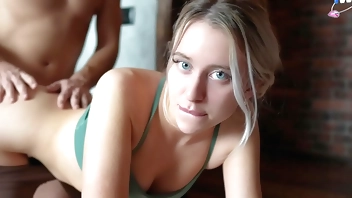 Gorgeous Stepsister's Yoga Didn't Go According To Plan, Got A Big Dick and A Lot Of Cum