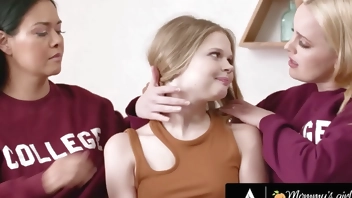 MOMMY'S GIRL - Petite Blonde Coco Lovelock Fucks Her Overly Invested Stepmoms In Her New Dorm Room