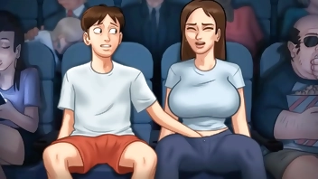 Summertime Saga - College girl rides huge cock in dorm room