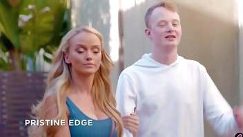 Angry stepmom MILF makes stepson make up with their neighbor