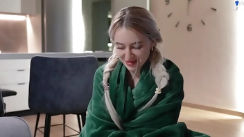 Sharing The Bed With StepSister on Vacation. She Got Scared and Got Cum on Her Panties...