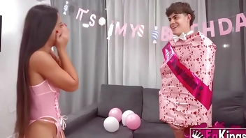 Lovely babe Nuria Millan makes her 1st Anniversary at FAKings with a BIG COCK inside!