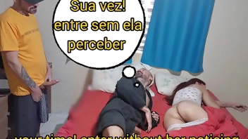 Esposa de olhos vendados chamei meu amigo pra meter nela