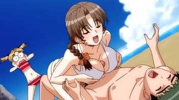 Stepmom Fucking All the Family on the Beach! Uncensored Hentai [Subtitled]