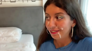 I'm lost a game and went for a walk outside with cum on my face - Cumwalk